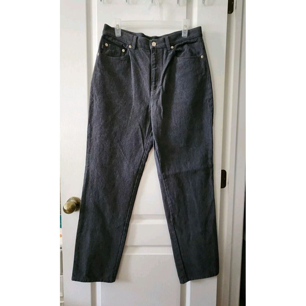 Ralph Lauren Jeans Womens High-Rise Straight Leg Denim Pants Cotton Gray Size 12